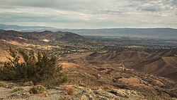 A sweeping view of the Coachella valley from an overlook in the Santa Rosa mountains.