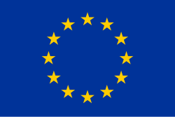 Circle of 12 gold stars on a blue background