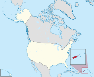 Americas map of Puerto Rico