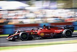 Leclerc driving the Ferrari F1-75 at the 2022 Australian Grand Prix