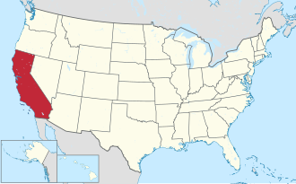 Location of California within the United States