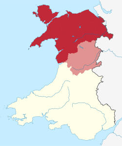 Contemporary and historical extent of North Wales