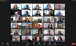 An image of a virtual meeting held by a biodiversity community