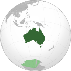 Orthographic map of Australia
