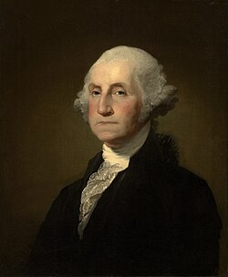 Head and shoulders painting of George Washington
