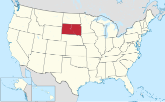 Location of South Dakota within the United States