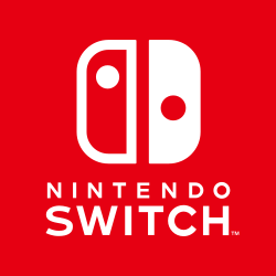 The logo for the Nintendo Switch console, consisting of two stylized Joy-Con controllers accompanied by the text "NINTENDO SWITCH" below