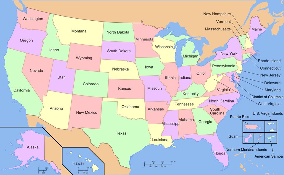 List of states and territories of the United States