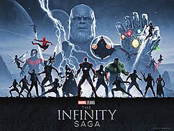 Artwork featuring several Marvel Cinematic Universe characters